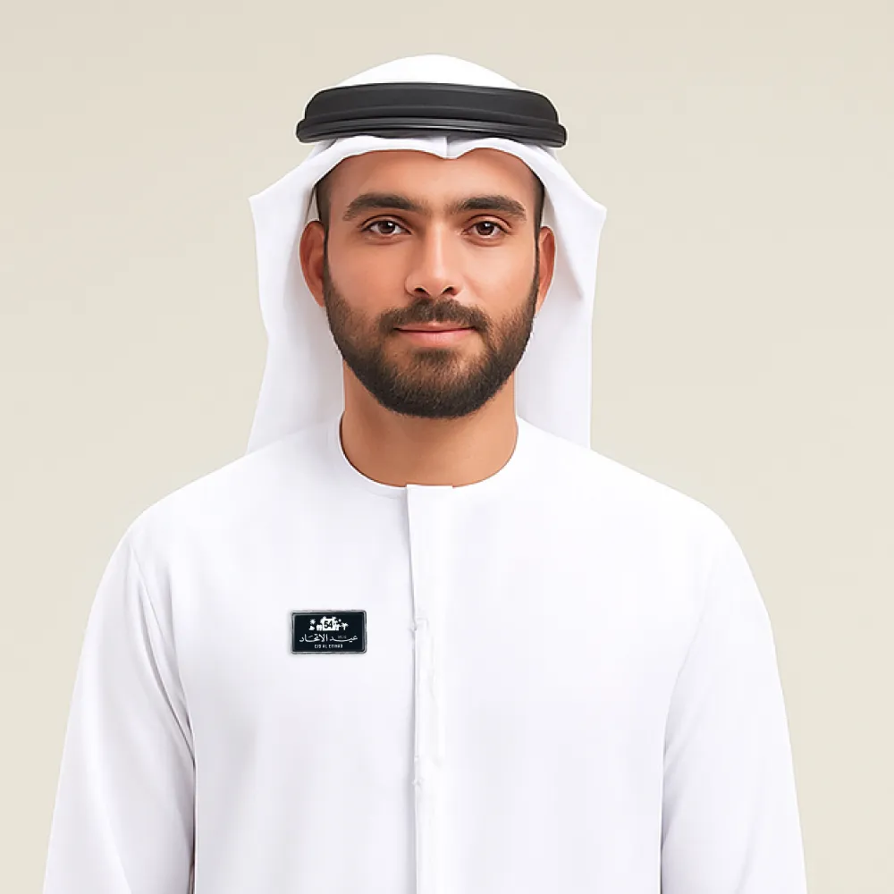 Rectangular UAE-Day-Badges-2031-Sample Rectangular Flat Metal Badges with Magnet Attachment - Image 2