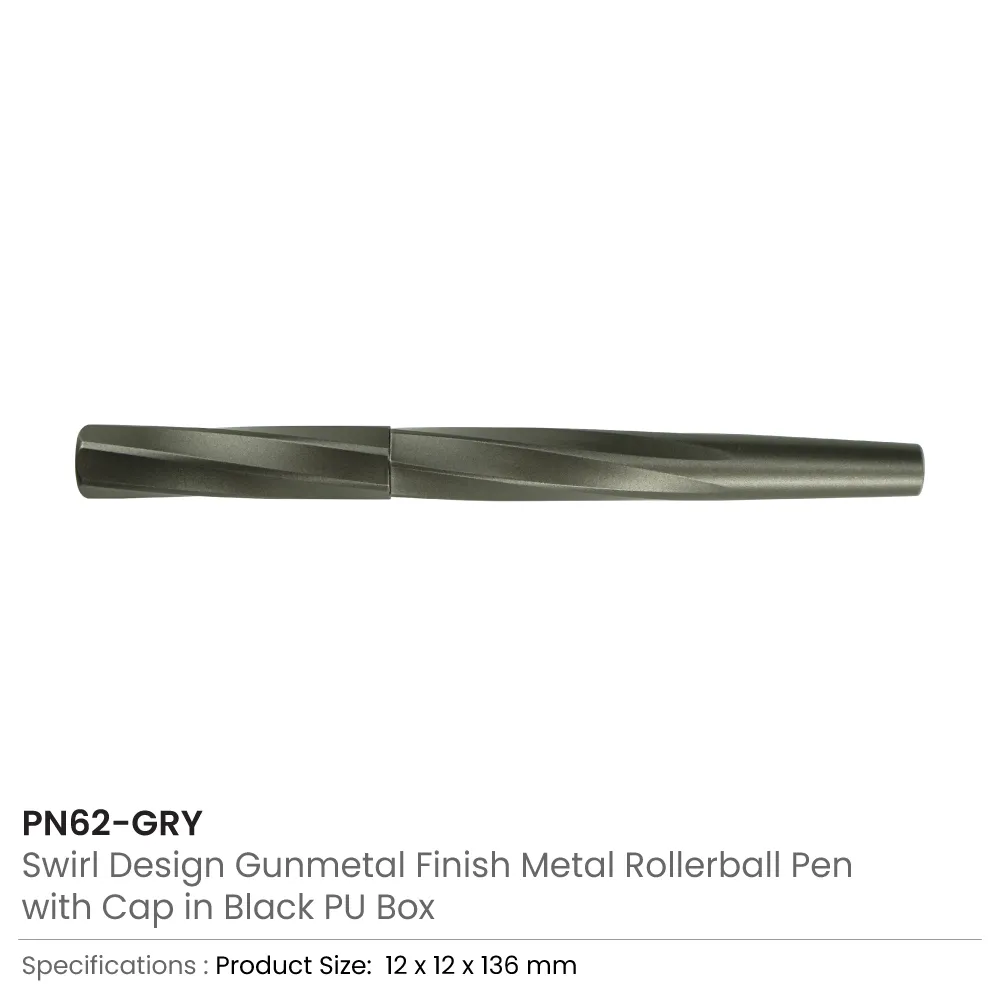 Rollerball-Pens-Swirl-Design-in-Gunmetal-Finish-with-PU-Leather-Box-PN62-Details.webp Rollerball Pens Swirl Design in Gunmetal Finish with PU Leather Box - Image 4
