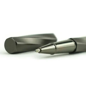Rollerball Pens Swirl Design in Gunmetal Finish with PU Leather Box - Image 3