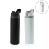 SS Bottles with Straw & Push Button Lid - Double-Wall Vacuum, 1Liter