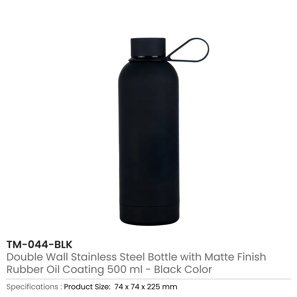 Stainless-Steel-Water-Bottle-TM-044-BLK.webp Stainless Steel Water Bottles 500ml – Double Wall, Matte Finish, Soft-Touch Rubber Coating - Image 8