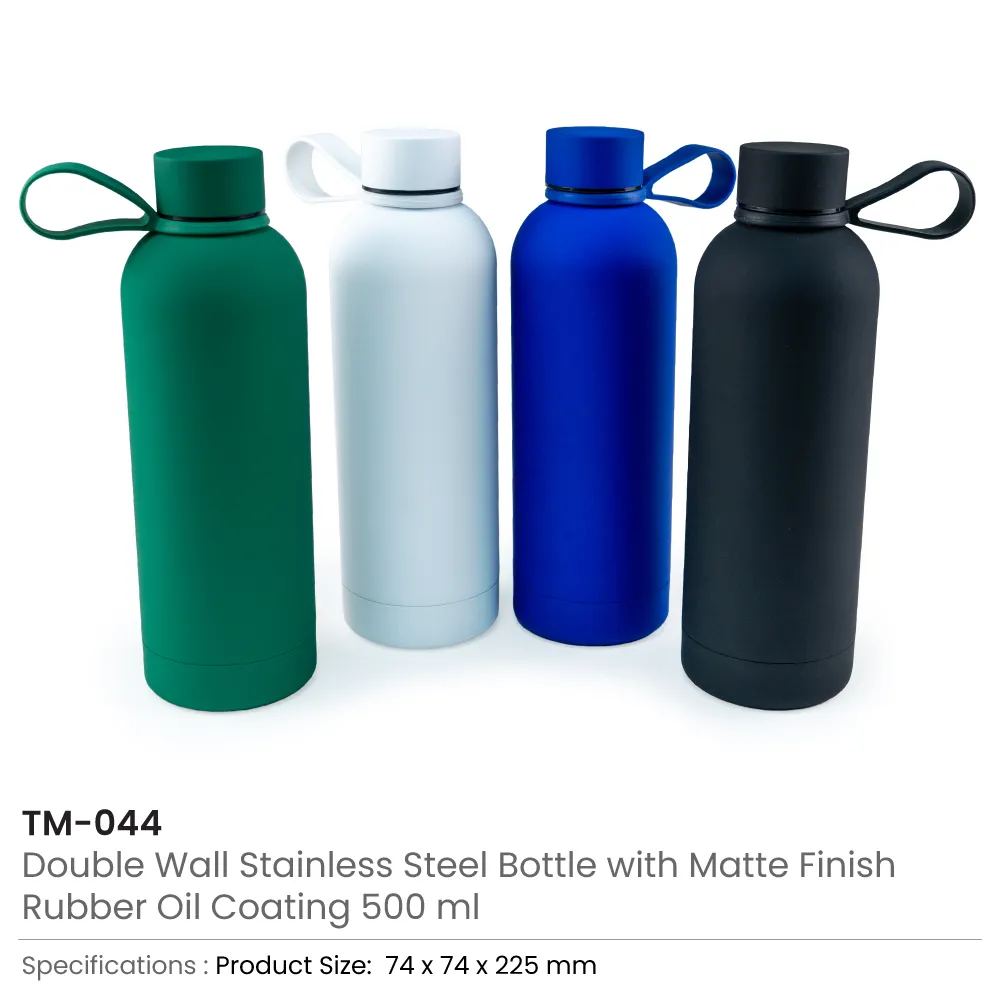 Stainless-Steel-Water-Bottles-TM-044-Details.webp Stainless Steel Water Bottles 500ml – Double Wall, Matte Finish, Soft-Touch Rubber Coating - Image 3