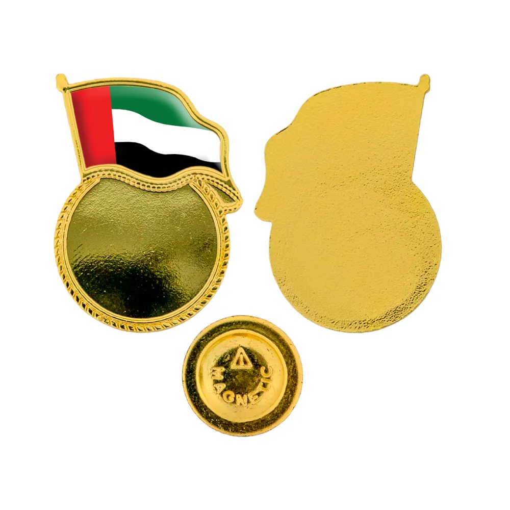 UAE-Flag-Badges-2094-UAE-Gold.webp UAE Flag Design Badges in Metal with Attachment - Image 7