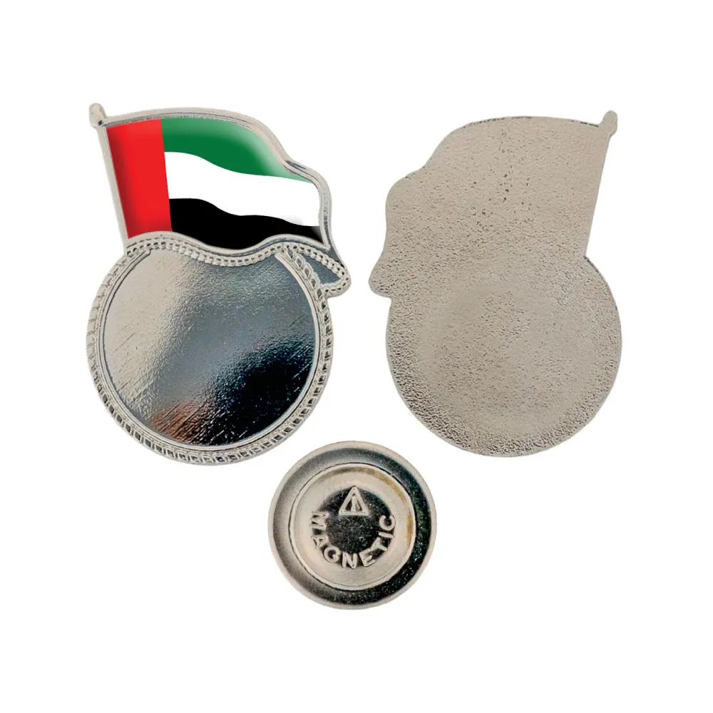 UAE-Flag-Badges-2094-UAE-Silver.webp UAE Flag Design Badges in Metal with Attachment - Image 8