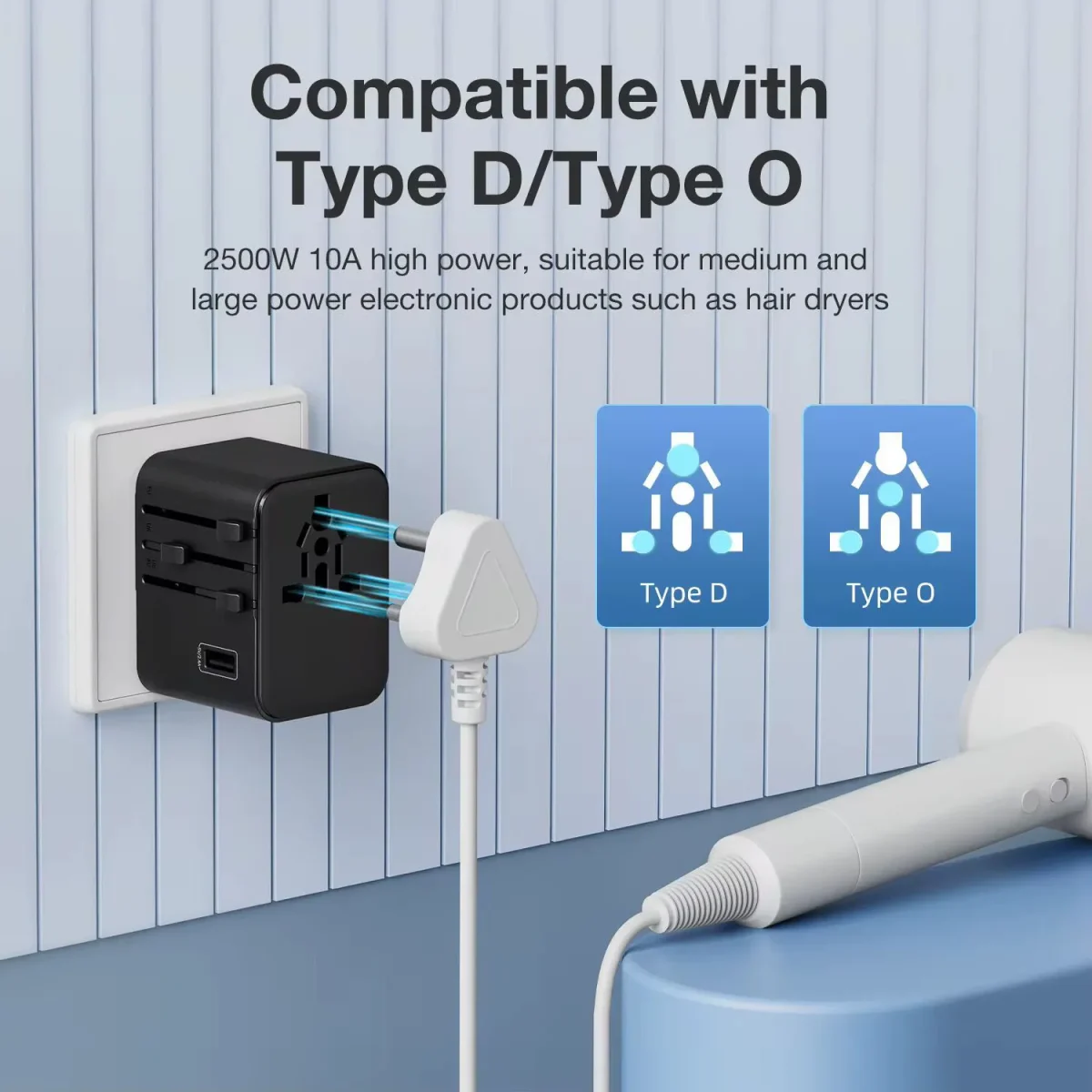 Universal-Travel-Adaptor-JU-TA-004-BK-Socket.webp Universal Travel Adaptors, 17W, 2Type C+2USB+AC Port - Image 4