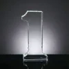 Crystal Glass Trophy in Number One Shape with Gold Lock Closure Box - Image 7