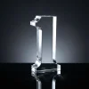 Crystal Glass Trophy in Number One Shape with Gold Lock Closure Box - Image 3