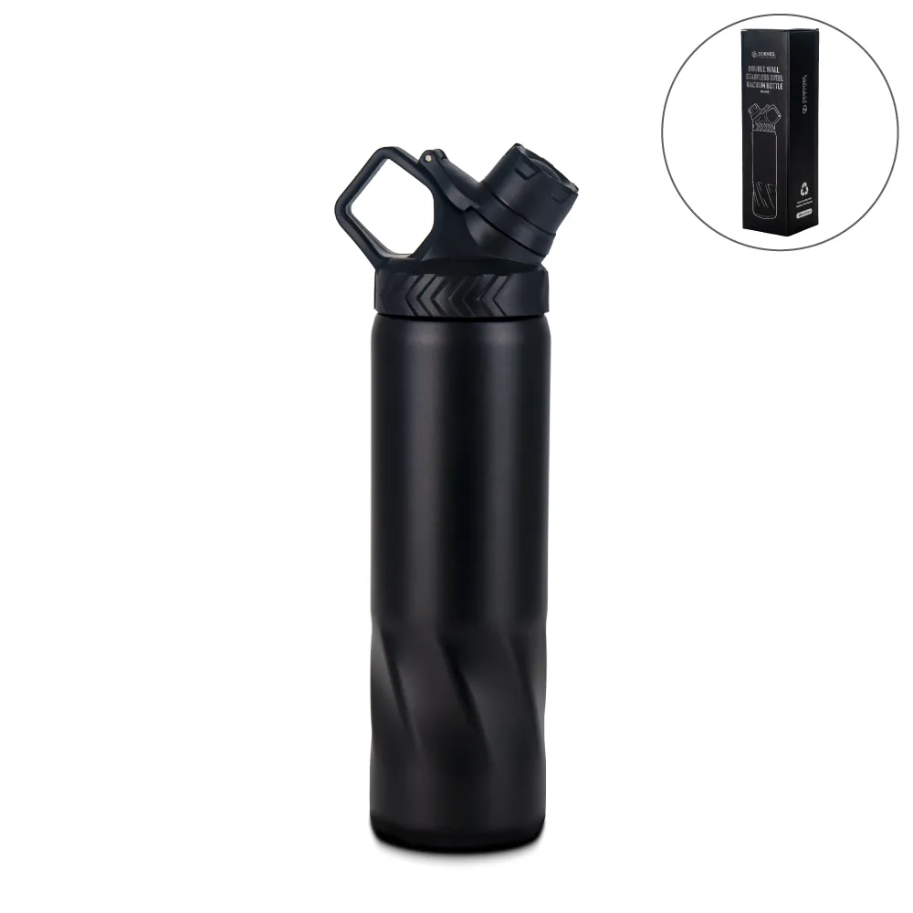 Stainless Steel Water Bottles in Black Matte Double Wall TM 045 Blank
