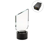 Crystal Trophy with Round Black Base in Premium Fiber Box