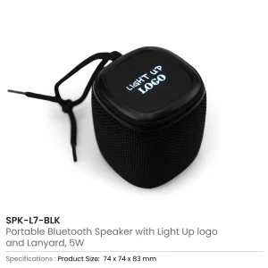 Portable Bluetooth Speaker with Light Up Logo and Lanyard - Image 6
