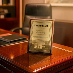 Portrait Wooden Plaques with Stand and Presentation Box - Image 2