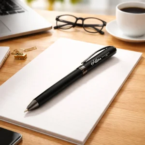 Dorniel Designs Metal Pens Matte Black Twist Action Blue Ink - Image 2