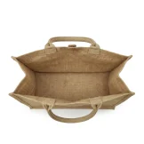 Reusable Jute Shopping Bags with Button Closure - Image 4