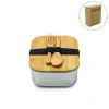 Stainless Steel Lunch Box with Bamboo Lid & Strap