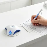 Counter Pen with Base Holder and Secured Chain – Blue Ink - Image 2