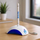 Counter Pen with Base Holder and Secured Chain – Blue Ink - Image 2