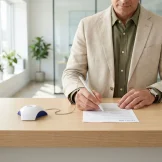 Counter Pen with Base Holder and Secured Chain – Blue Ink - Image 3