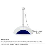 Counter Pen with Base Holder and Secured Chain – Blue Ink - Image 7