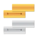Shiny Gold and Silver Plated Metal Name Badges