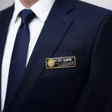 Shiny Gold and Silver Plated Metal Name Badges - Image 2