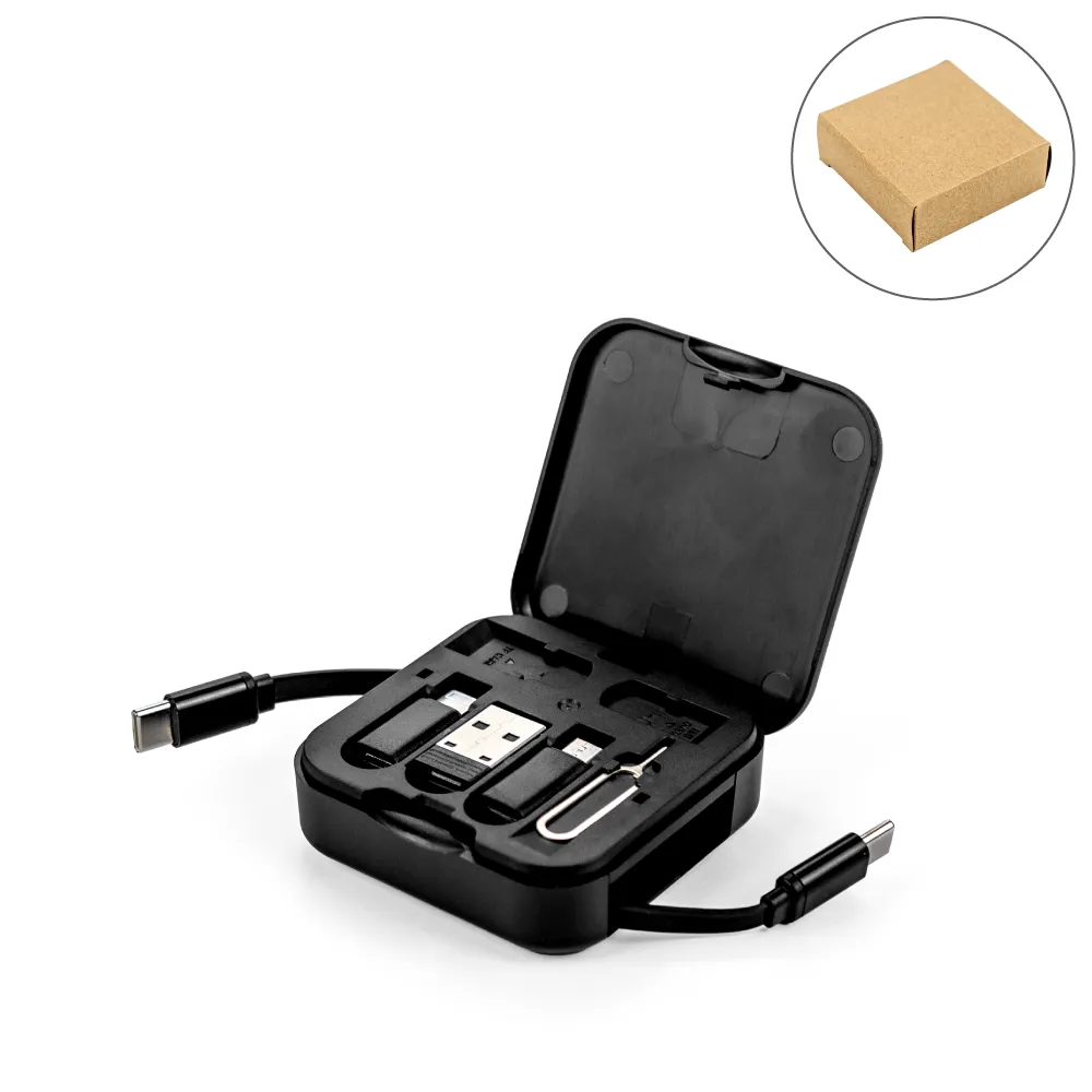 Retractable Charging Cable Set with Bamboo Top 60W Fast Charging OC R10 Blank