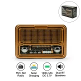 Vintage Design Bluetooth Speaker with Radio and Solar Panel