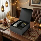 Arabic Oud and Bakhoor Gift Sets in Black Magnetic Closure Gift Box - Image 2