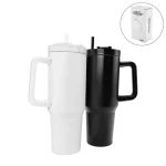 Tumblers with Handle and Straw in SS & Similar to Stanley Design, 1200ml