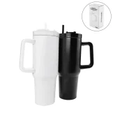 Tumblers with Handle and Straw in SS & Similar to Stanley Design, 1200ml