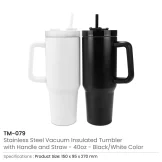 Tumblers with Handle and Straw in SS & Similar to Stanley Design, 1200ml - Image 7