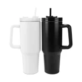 Tumblers with Handle and Straw in SS & Similar to Stanley Design, 1200ml - Image 3