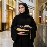 Black Multi-Purpose Utility & Cosmetic Pouch with Bisht Embroidery - Image 2
