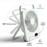 Rechargeable Table-Top Fan with Rotating Desk Stand, Compact & Portable, Type-C - Image 4