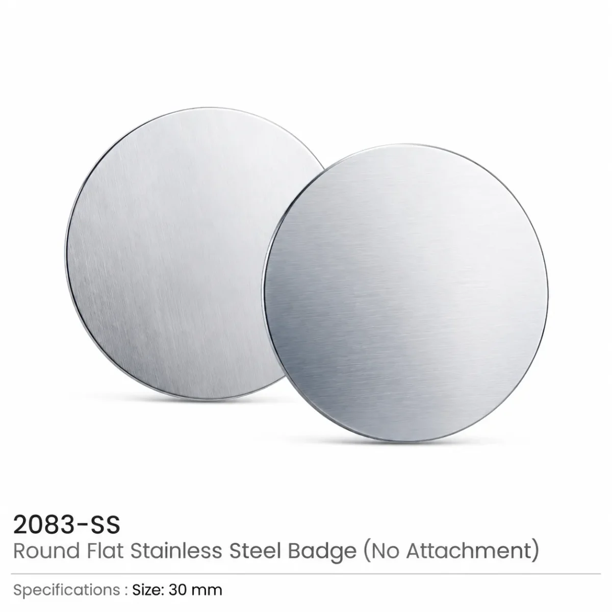 Round Flat Metal Badges – 30mm Butterfly Clutch or No Attachment - Image 6