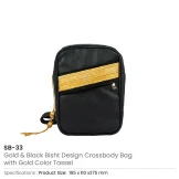 Crossbody Bag in PU Leather with Arabic Traditional Gold Bisht Design - Image 4